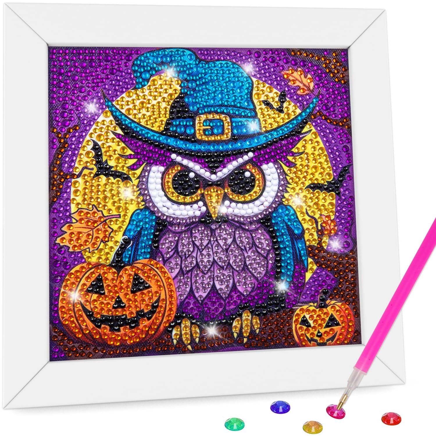 Halloween Diamond Art Painting Kits for Adults Beginners Round Full Drill 5D Diamond Pictures Gem Art Painting DIY Crafts Kits