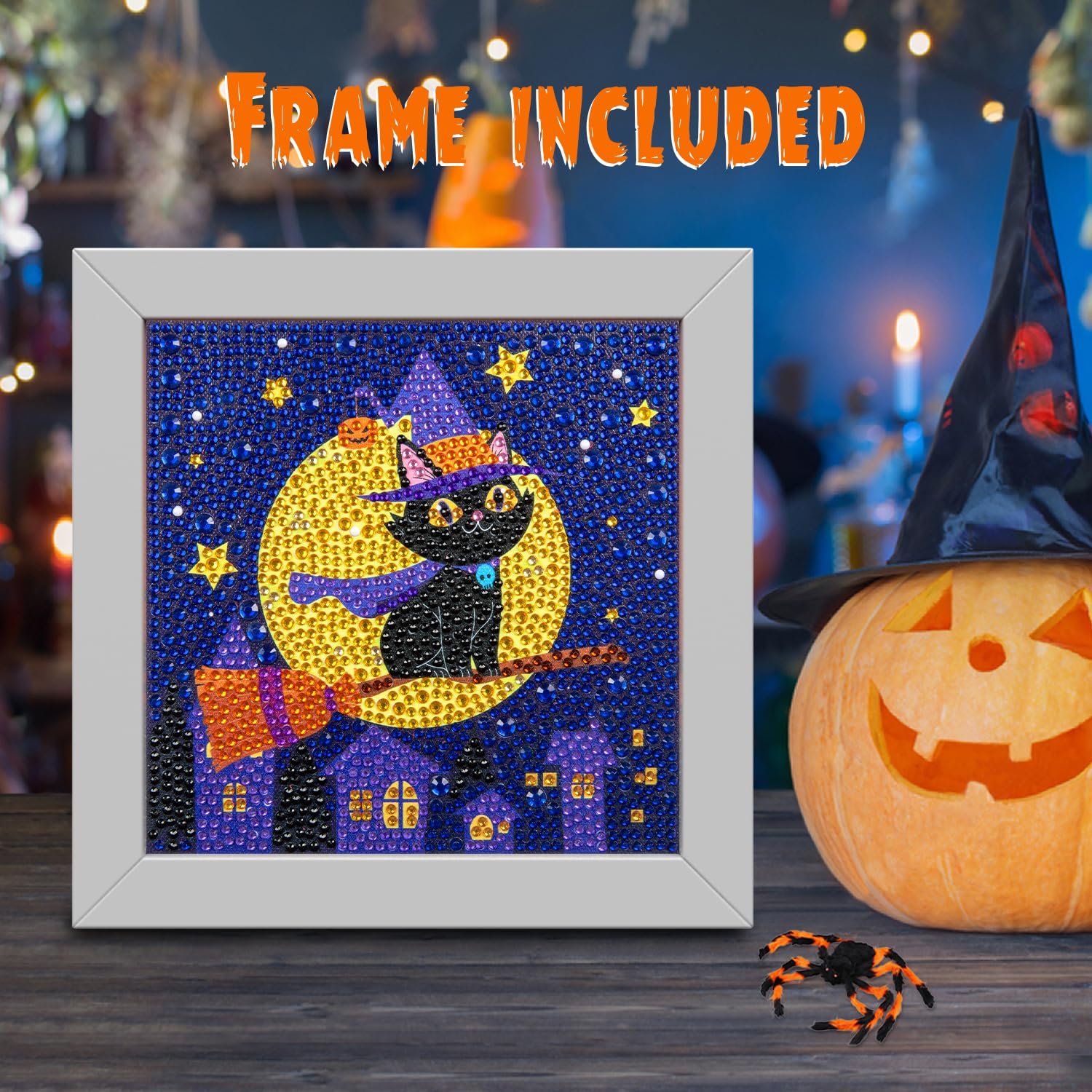 Halloween Diamond Art Painting Kits for Adults Beginners Round Full Drill 5D Diamond Pictures Gem Art Painting DIY Crafts Kits
