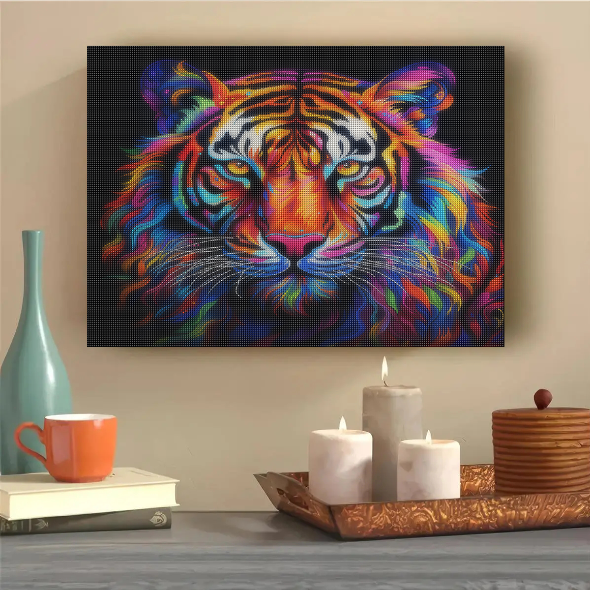 5d Diamond Painting Tiger Diamond Embroidery Animal Cross Stitch Kits Full Round Diy Home Decor 30x40cm/12x16inch Without