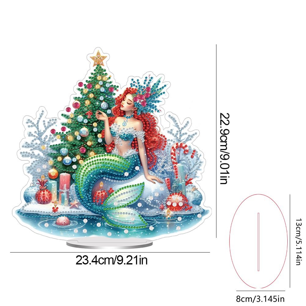 Custom DIY Christmas Tree Cartoon Creative Diamond Painting Tabletop Ornament Special Shaped Acrylic Diamond Painting Desk Decor
