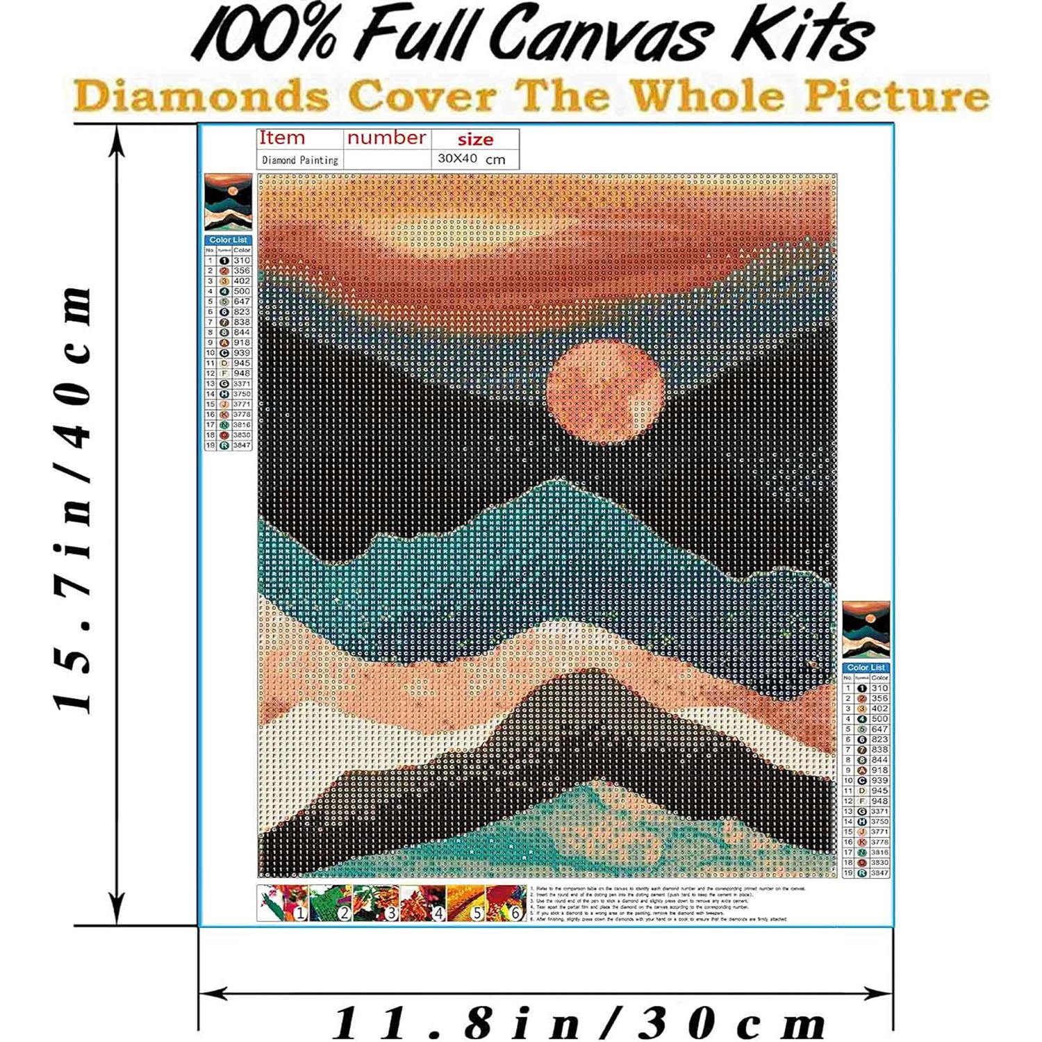 Exquisite sunset diamond painting distant mountain sunrise diamond painting sunset scenery diamond painting 30*40cm