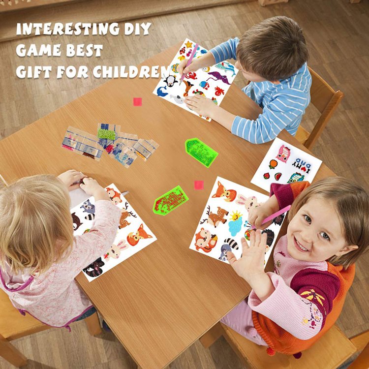 Hot sale 5D DDIY Diamond Painting Stickers Cartoon Art Set Beginners Mosaic Stickers by Numbers Kits Crafts Set for Children