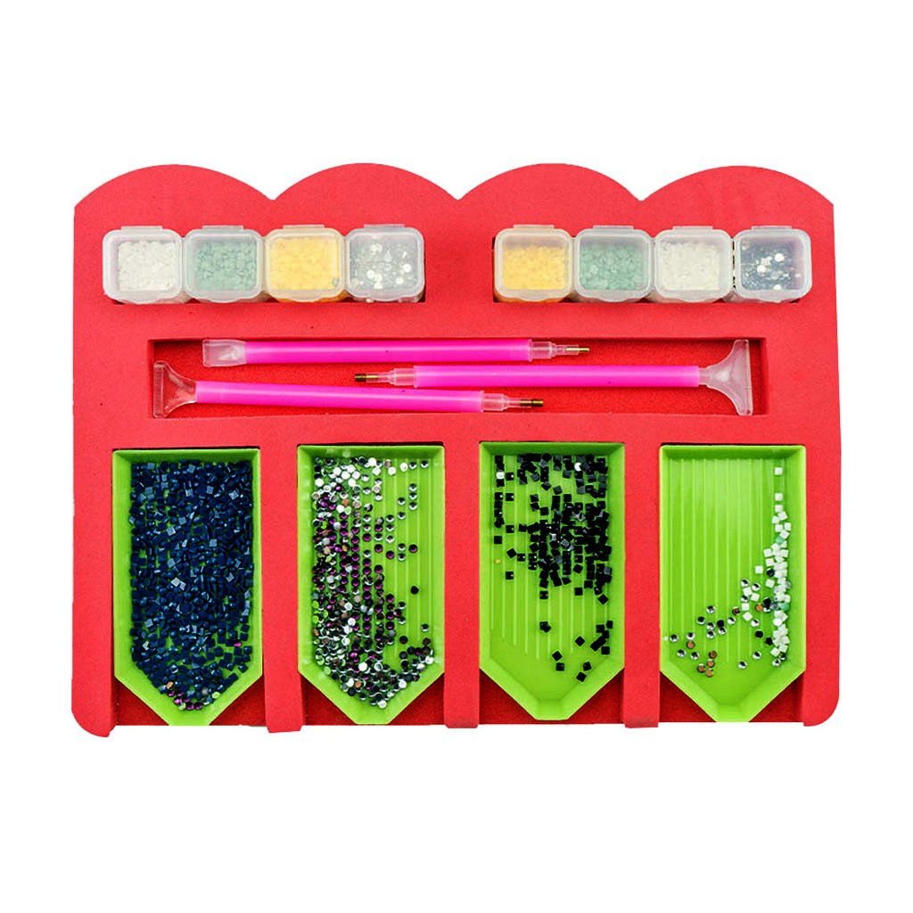 Multifunctional 5D Diamond Painting Tray Rack Educational Toys for Kids Home Wall Decoration with Cartoon Box Packaging