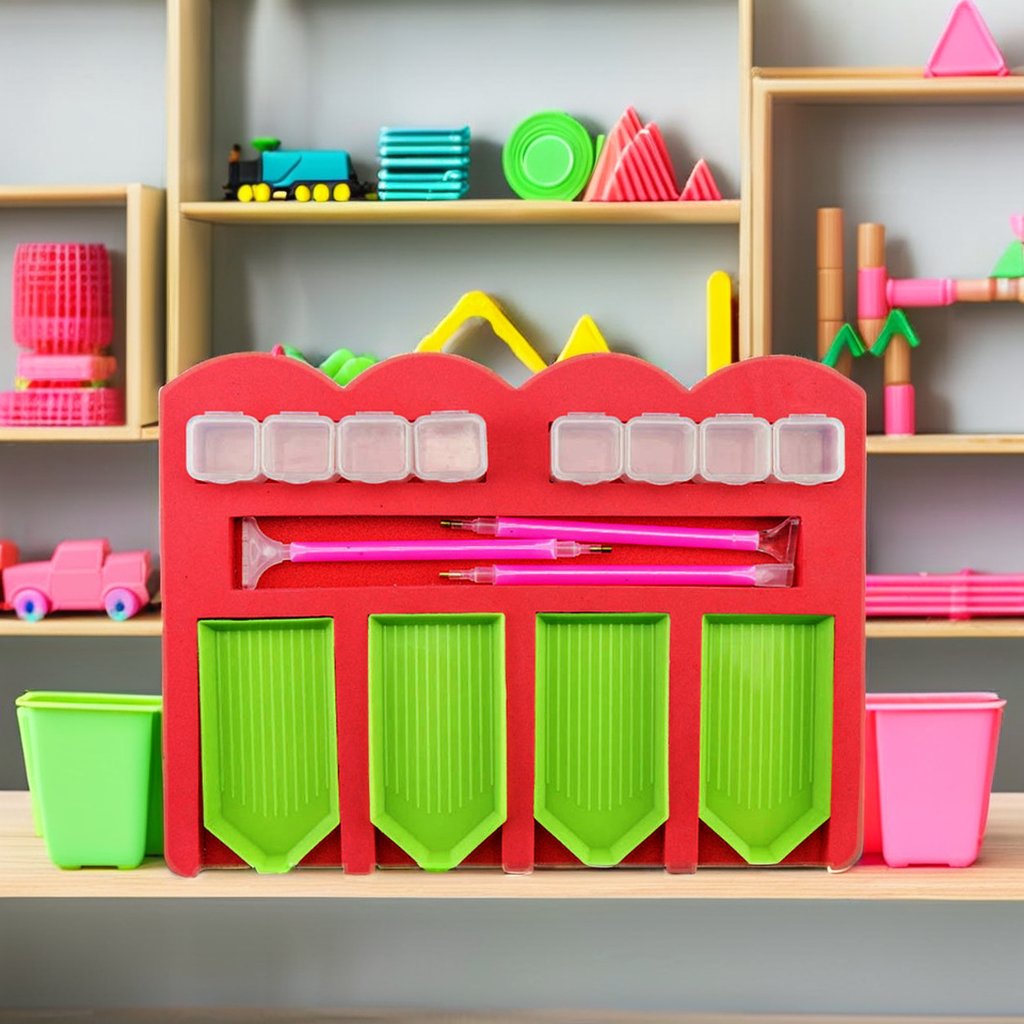 Multifunctional 5D Diamond Painting Tray Rack Educational Toys for Kids Home Wall Decoration with Cartoon Box Packaging