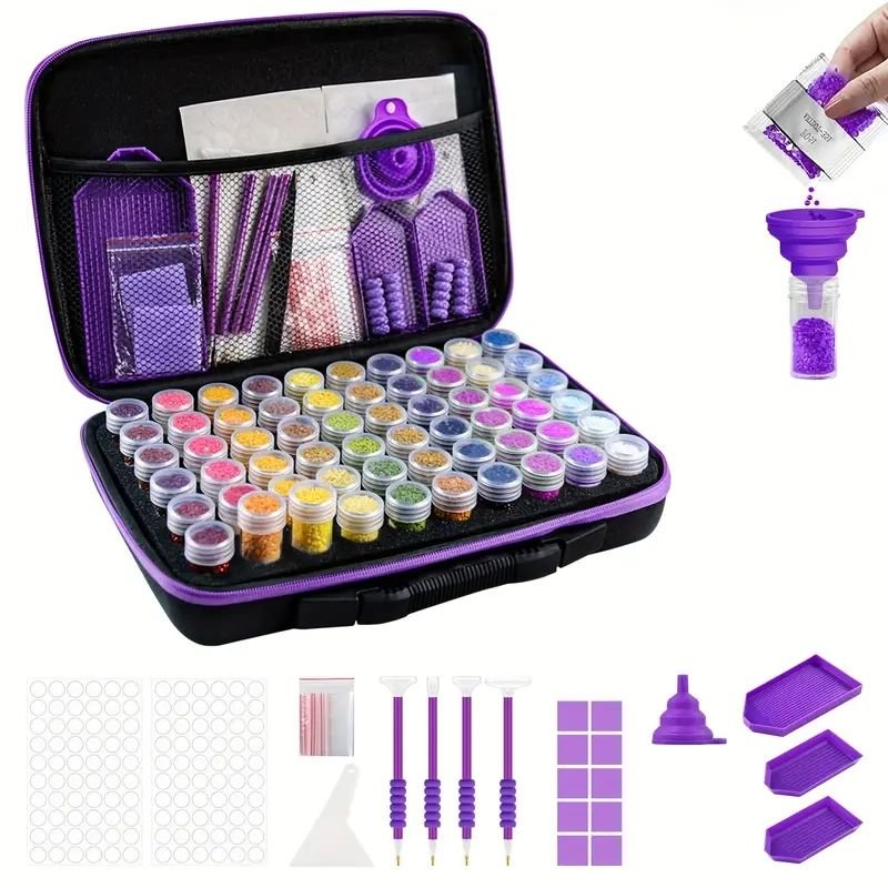 1PC DIY 5D Diamond Painting Tool Kit Storage Box Acrylic Diamond Storage Toolkit Bag Without Diamond