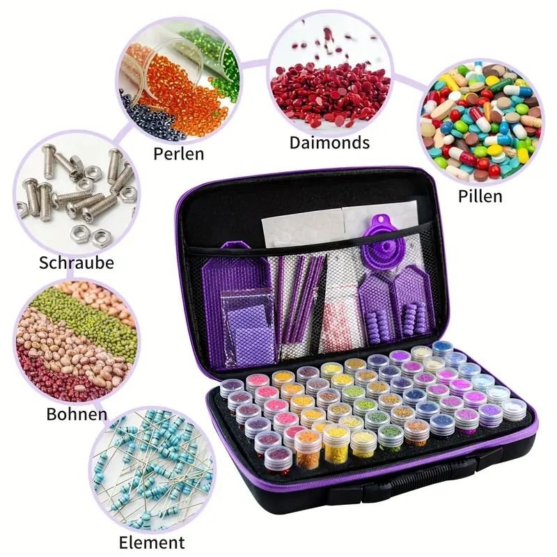 1PC DIY 5D Diamond Painting Tool Kit Storage Box Acrylic Diamond Storage Toolkit Bag Without Diamond
