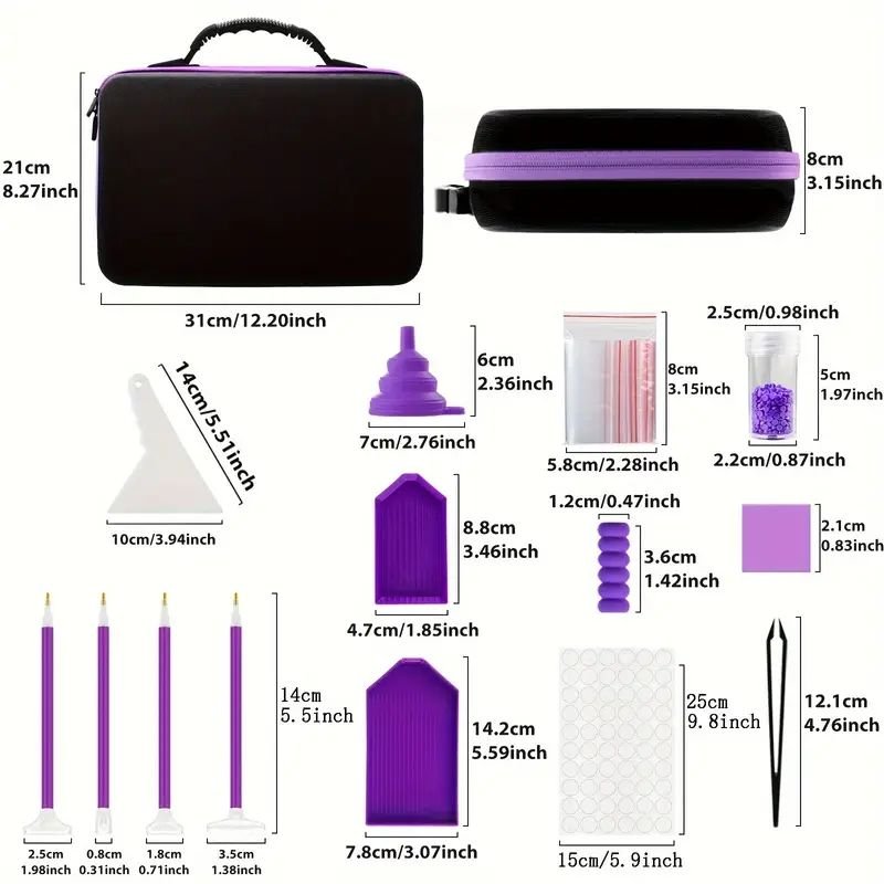 1PC DIY 5D Diamond Painting Tool Kit Storage Box Acrylic Diamond Storage Toolkit Bag Without Diamond