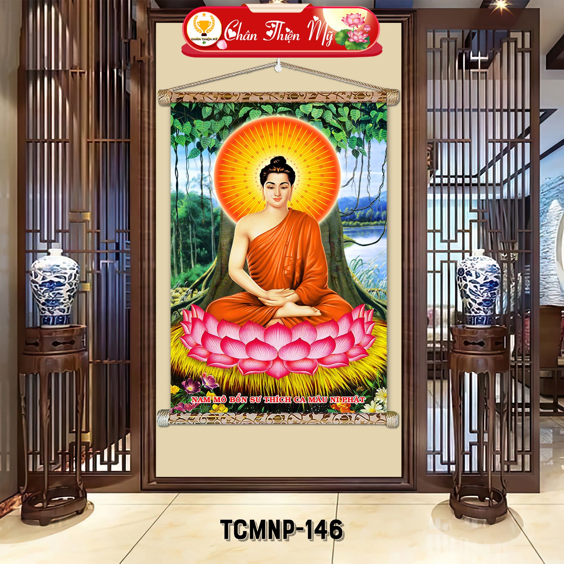 Wall Art modern Printed Sitting Shakyamuni Buddha Decoration for the house