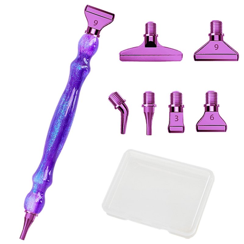 New hotsale resin diamond art drilling pen with 6pcs stainless steel pen head diamond art accessories