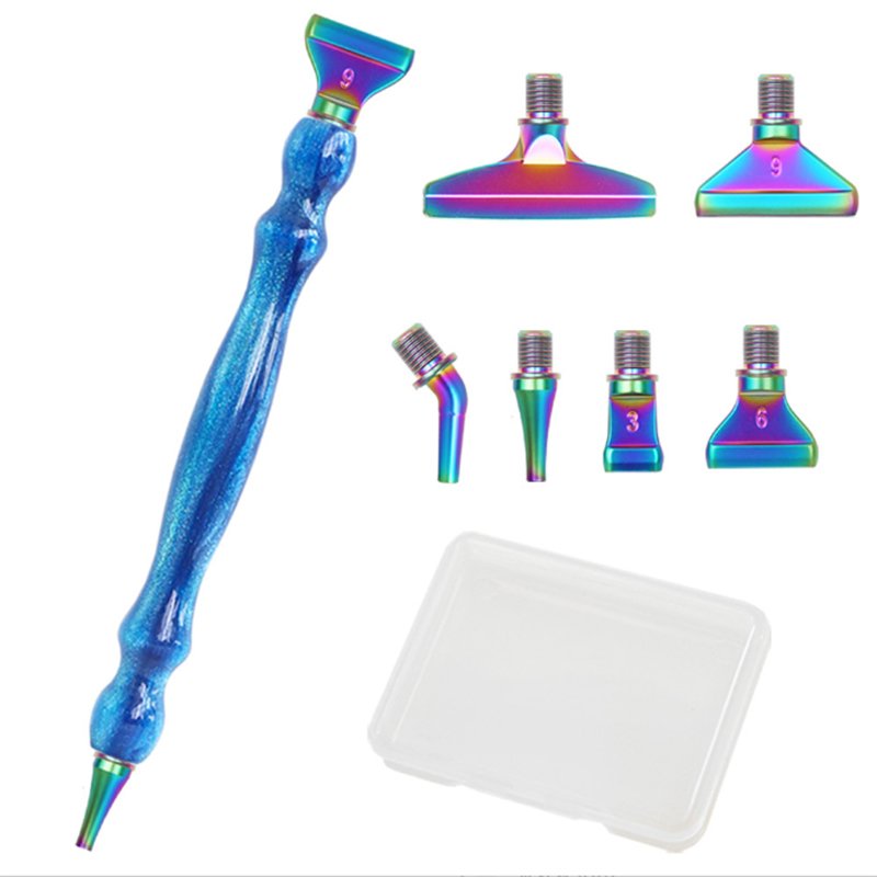 New hotsale resin diamond art drilling pen with 6pcs stainless steel pen head diamond art accessories