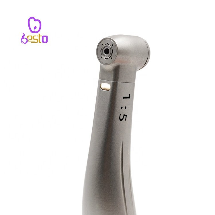 Dental 1:5 Increasing Fiber Optic Contra Angle Dental Internal Water Spray Handpiece Red Ring E-type Micro Motor Handpiece