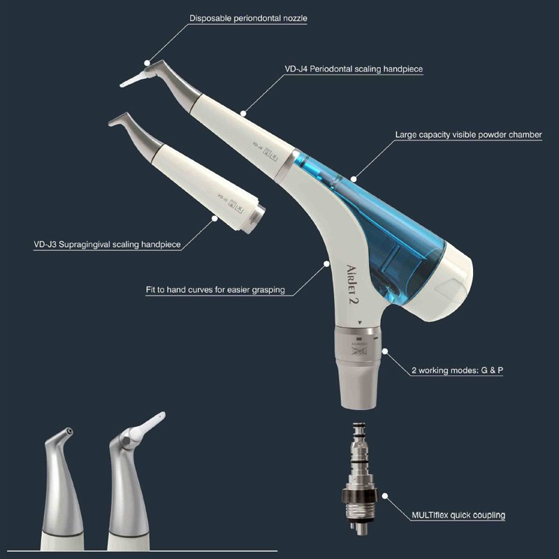 New medical equipment dental airflow airjet 1 airjet 1S / Teeth polishing unit handpiece clinical applications air prophy