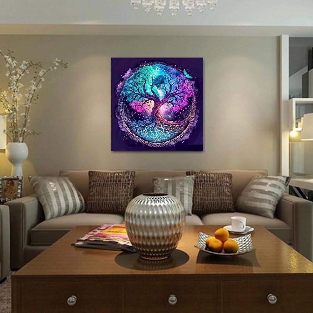 Colorful Life Tree Diamond Painting Colorful towering Tree Diamond Painting Handmade Round Diamond Life Tree 20*20cm