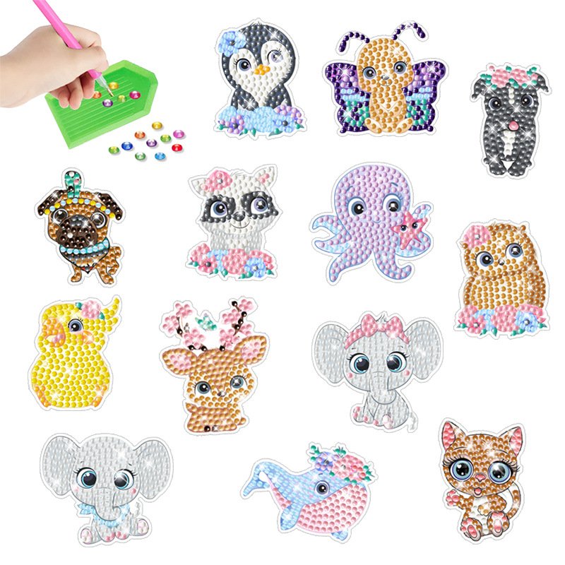 Hot Selling Diamond painting casual paste DIY decoration sticker children's butterfly animal sticker