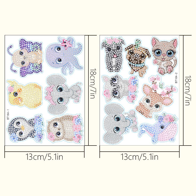 Hot Selling Diamond painting casual paste DIY decoration sticker children's butterfly animal sticker
