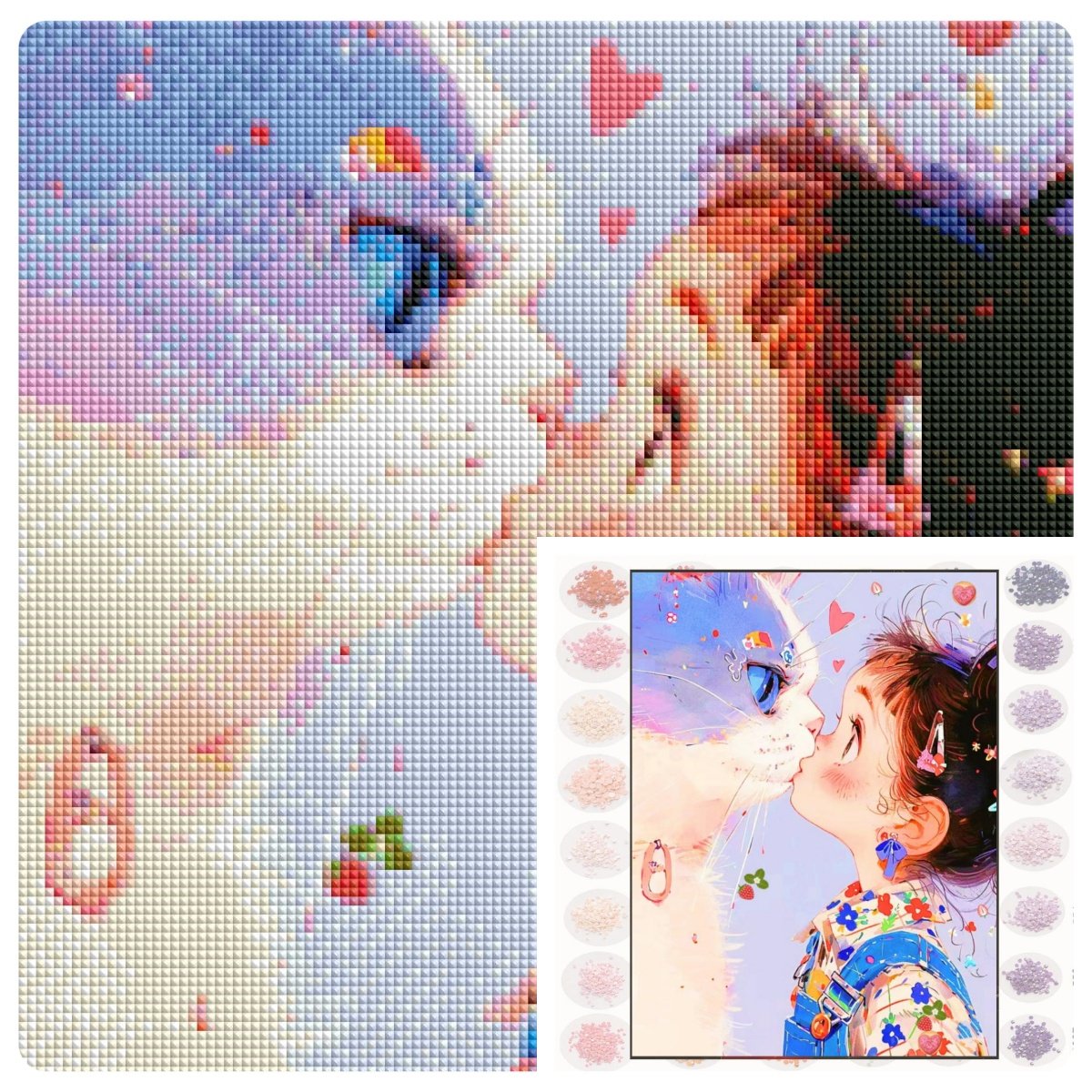 G-61 Factory Wholesale Cute Cat Custom diy 5d Art Wall Home Decor Painting Diamond Painting