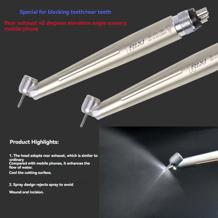 45 Degrees Dental Equipment Factory Good Quality High Speed Handpiece