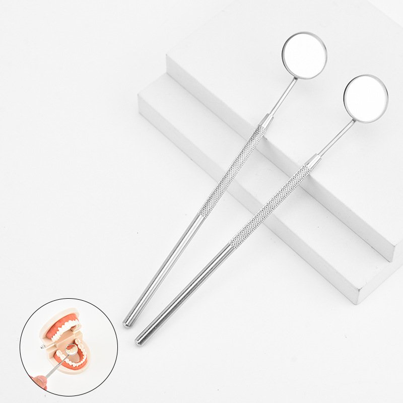 Dentist Mirror Cosmetic Mirror Primary Color Medical Examination Handle Mirror Wholesale Stainless Steel Dental Looking Glass CE
