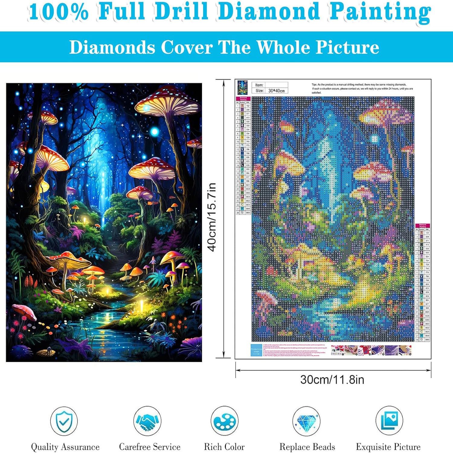 Adult Colorful Forest Diamond Painting Mushroom Diamond Art Home Wall Decoration Perfect Relaxation wall decor for home luxury