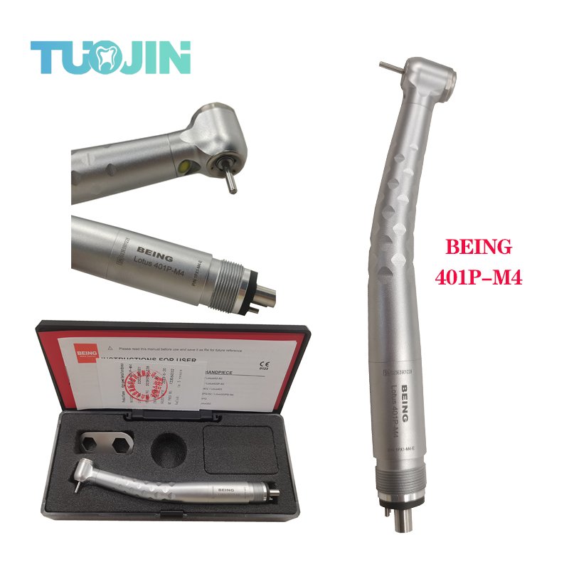 Dental LED Self Power High Speed Air Handpiece 401P-M4-E 4Holes Push button handpieces for hospital