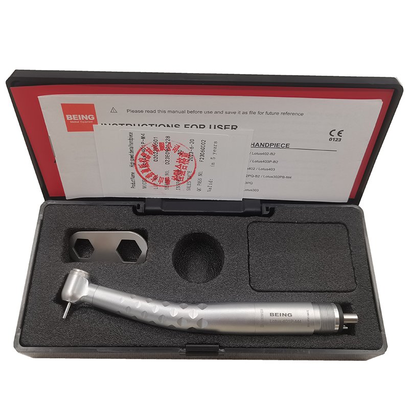 Dental LED Self Power High Speed Air Handpiece 401P-M4-E 4Holes Push button handpieces for hospital