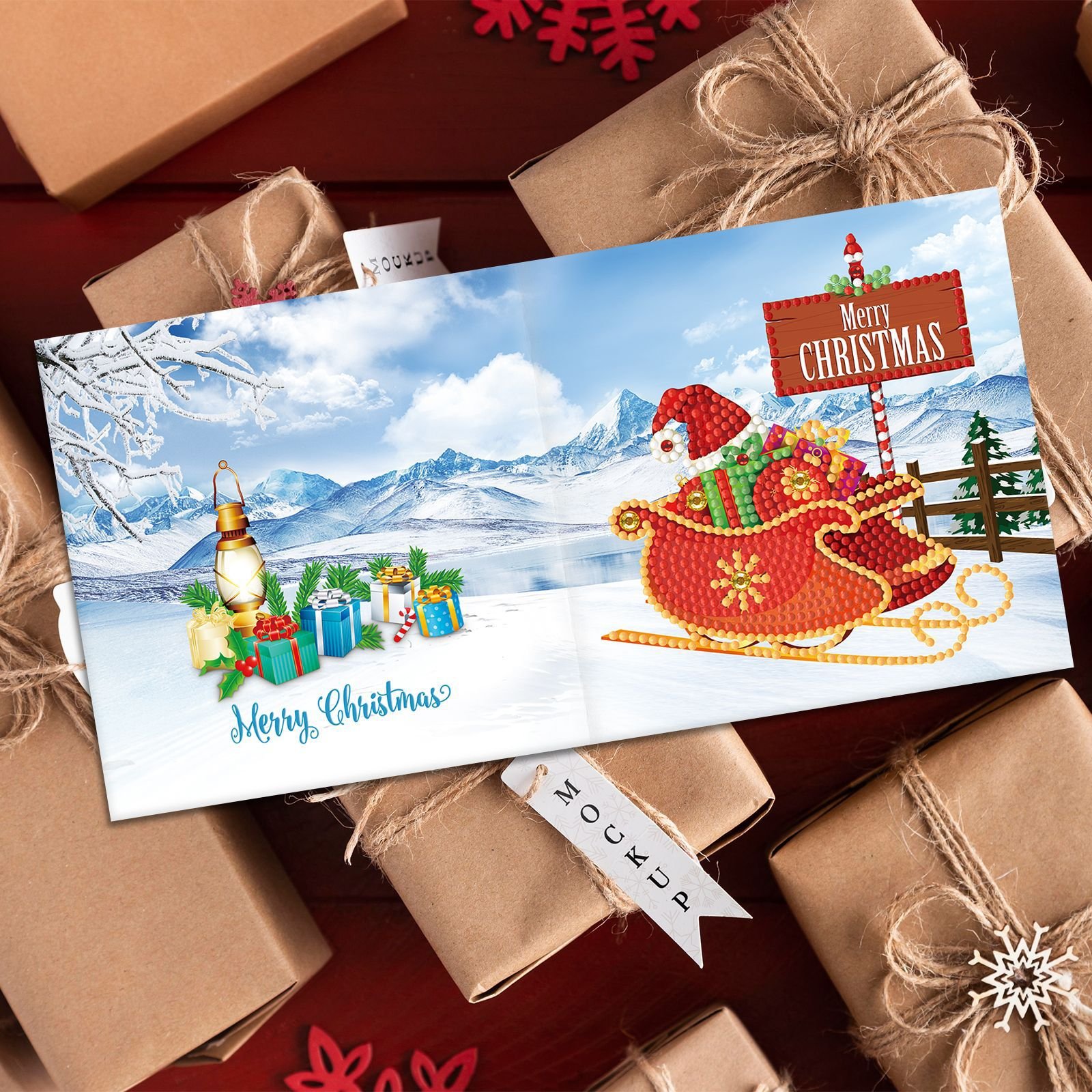New Christmas Greeting Cards Diy 5d Diamond Painting For Christmas Gift 12 Pcs Each Set