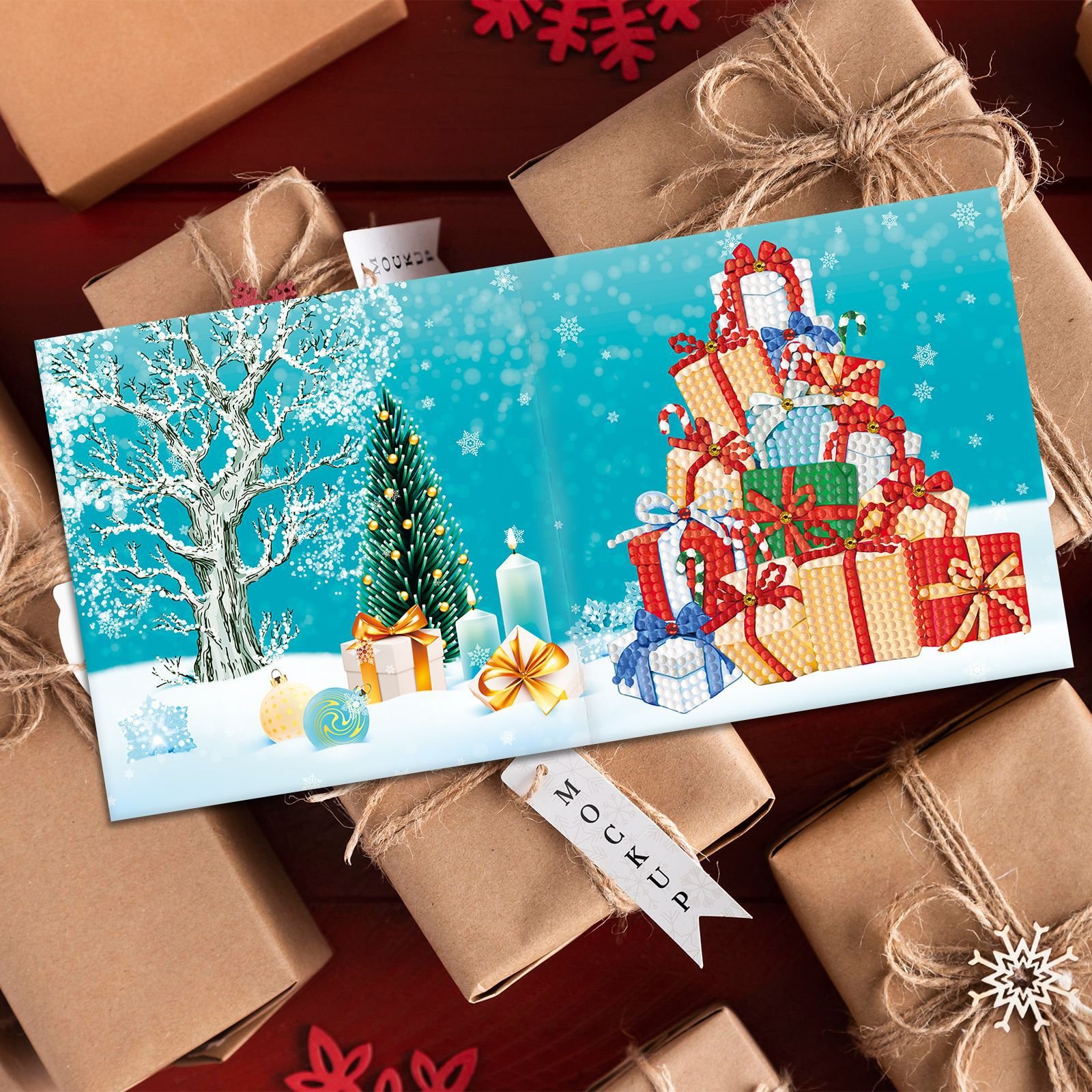 New Christmas Greeting Cards Diy 5d Diamond Painting For Christmas Gift 12 Pcs Each Set