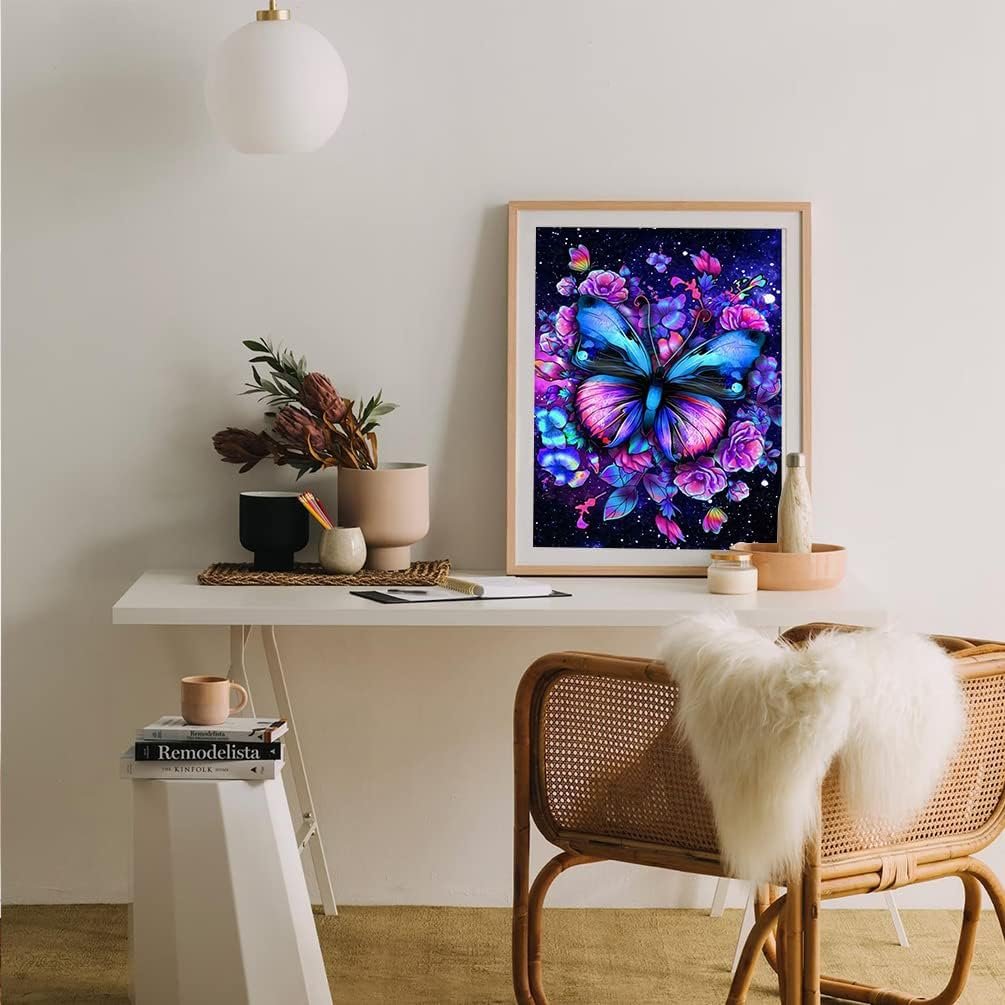 Adult Butterfly Diamond Art Painting Kit DIY5D Diamond Drawing Round Diamond Art Painting Home Decoration Painting Artwork