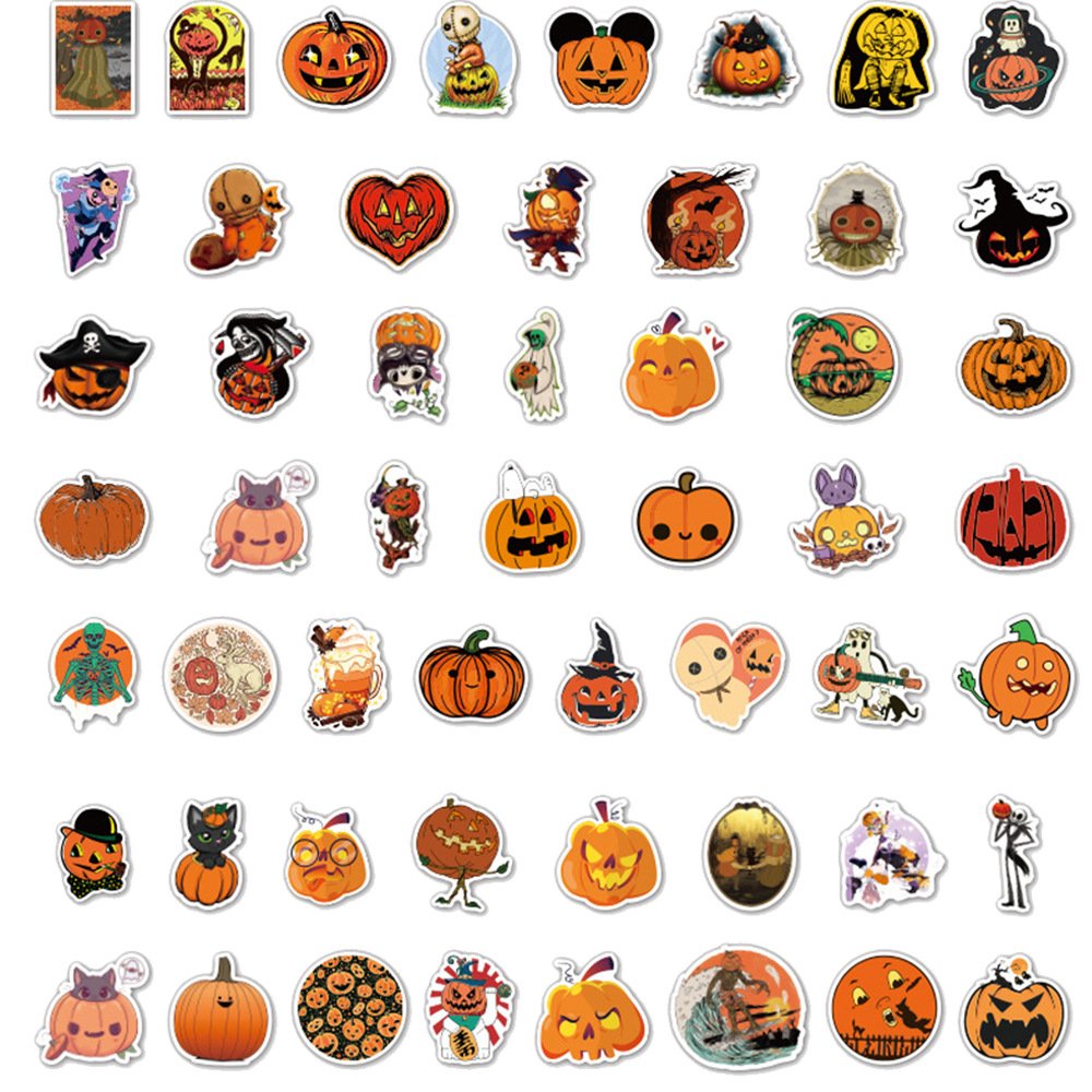 cross-border new Halloween pumpkin stickers Grimace stickers trick or treating party decoration stickers