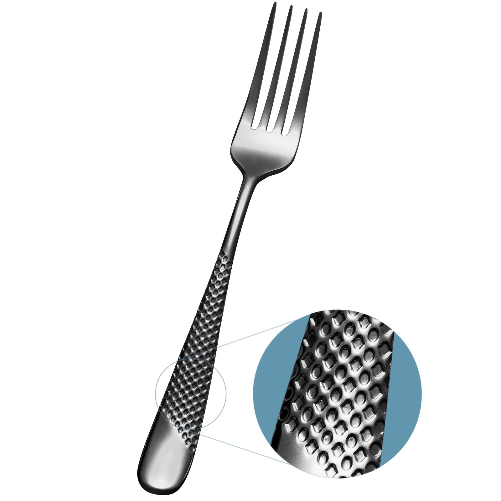 4 Pieces Brushed Fork And Spoon Wedding Black Silverware Set Modern Cutlery