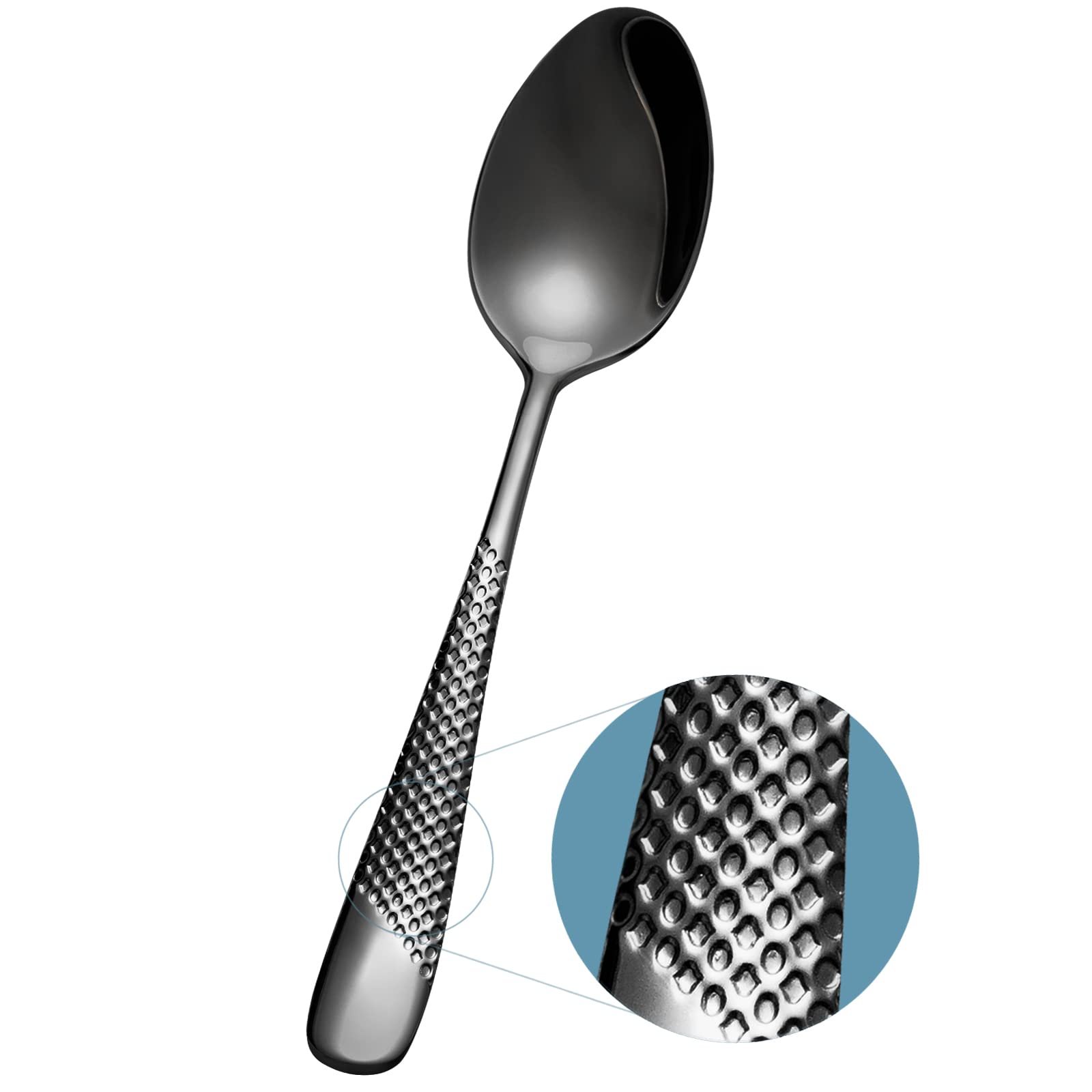 4 Pieces Brushed Fork And Spoon Wedding Black Silverware Set Modern Cutlery