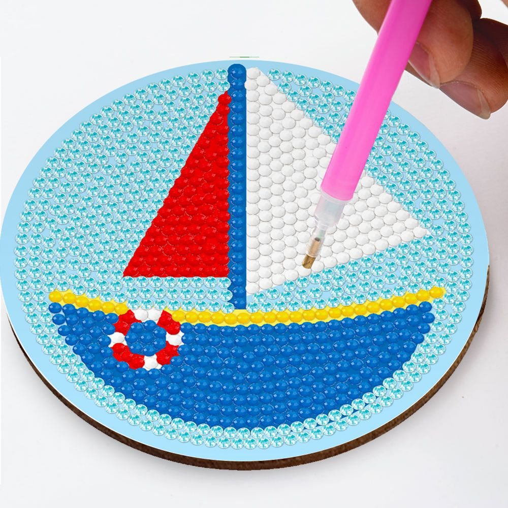 8 PC Diy Diamond Painting Coasters Kit Woman Christmas Snowman Bright Rhinestone Diamonds Art Acrylic Coaster Cup Mat
