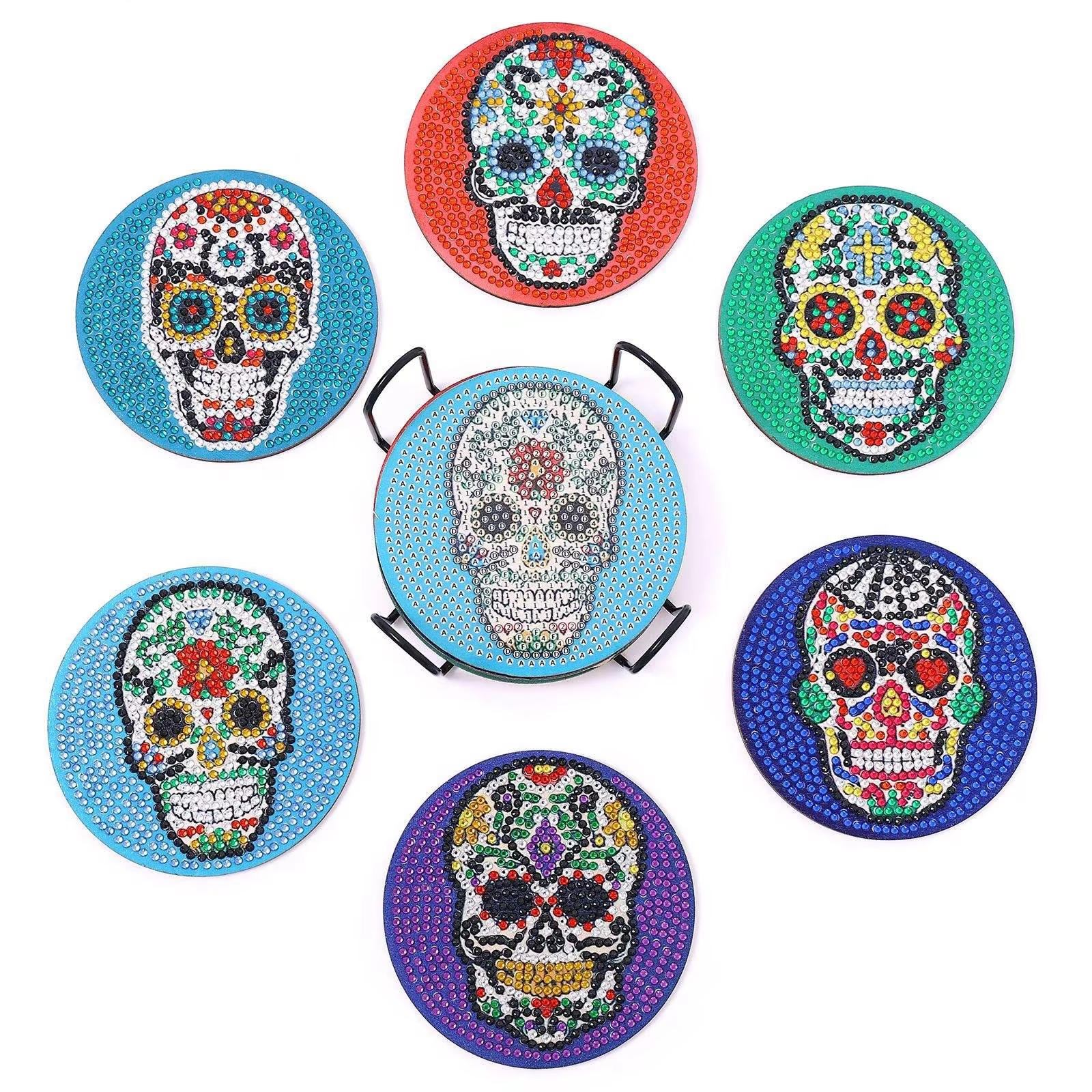 Diy Mandala Animal Diamond Cup Coasters Butterfly Round Diamond Painting Handicraft With Coasters Holder