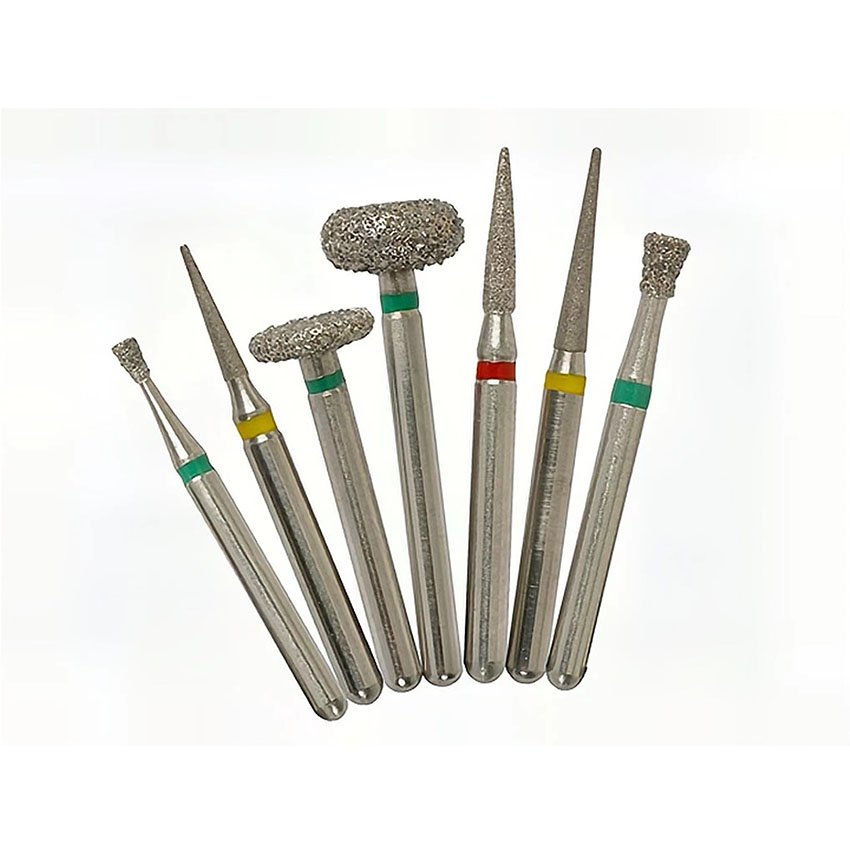 Factory wholesale stainless steel dental diamond burs for handpieces plastic package box for dental diamond bur