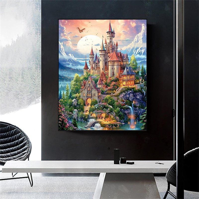 5d Custom Diamond Painting Castle Landscape Diamond Painting Quality Canvas DIY Painting Art Decor