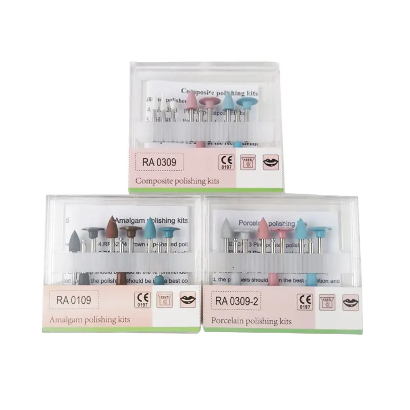 Dental Polishing Kit Manual Power Source Resin and Metal Polishers for Composite Soft Silicone Dental Kits
