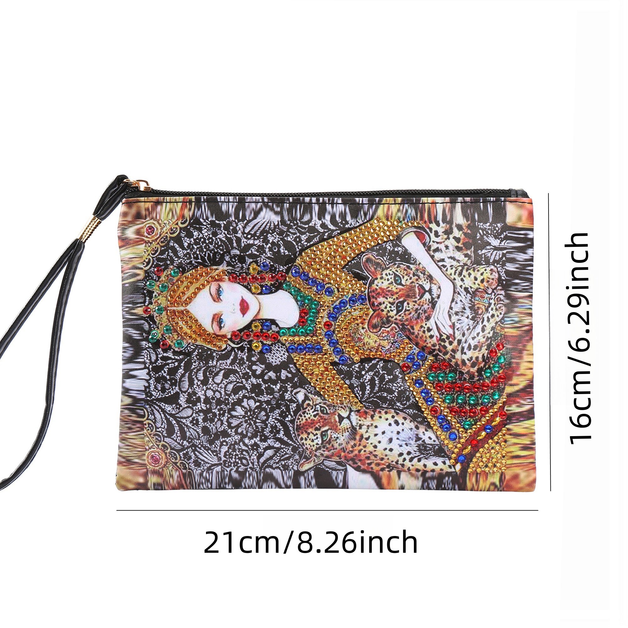 New Arrival Diamond Painting Handbag Leopard Print Clutch Bag, Fashionable,Durable Special Shaped Diamond Embroidery Art Crafts