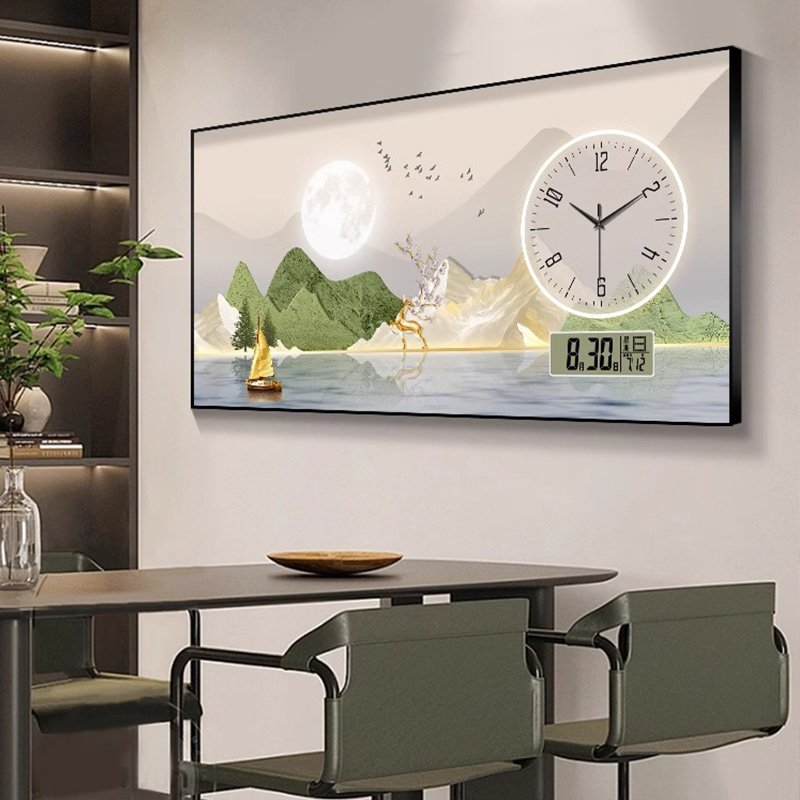 Living room household calendar clock restaurant new product Modern clock decorative painting home decor wall art with clock
