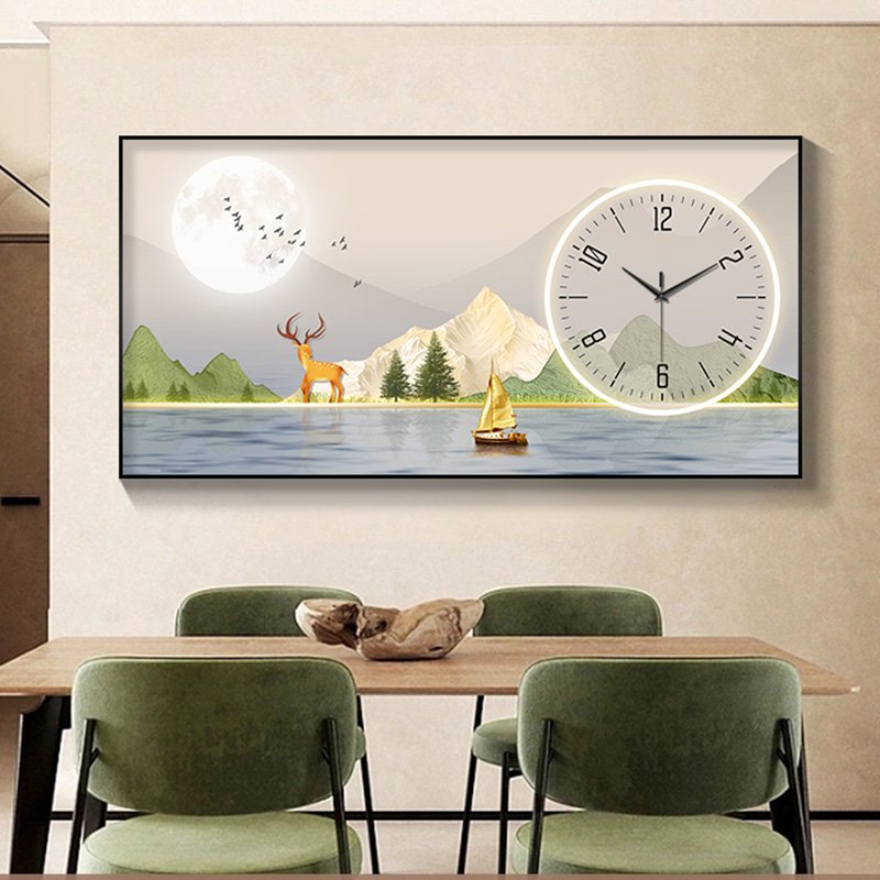 Living room household calendar clock restaurant new product Modern clock decorative painting home decor wall art with clock