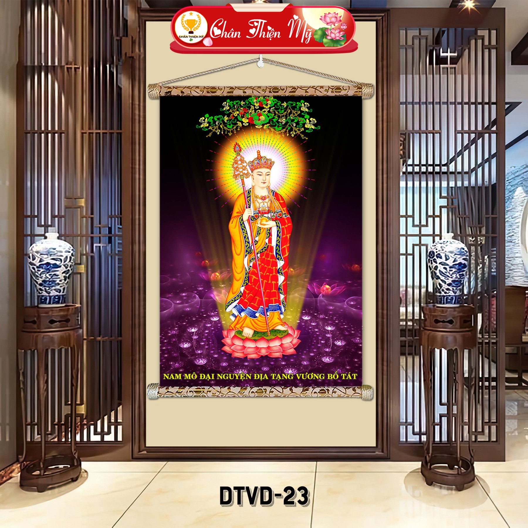 Decorative wall art images printed image of Buddha Ksitigarbha in high definition
