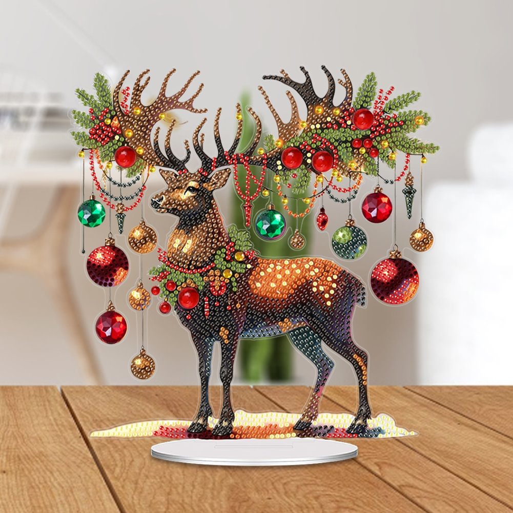 Diamond Painting Dot Acrylic Christmas Elk 5D DIY Craft Ornament