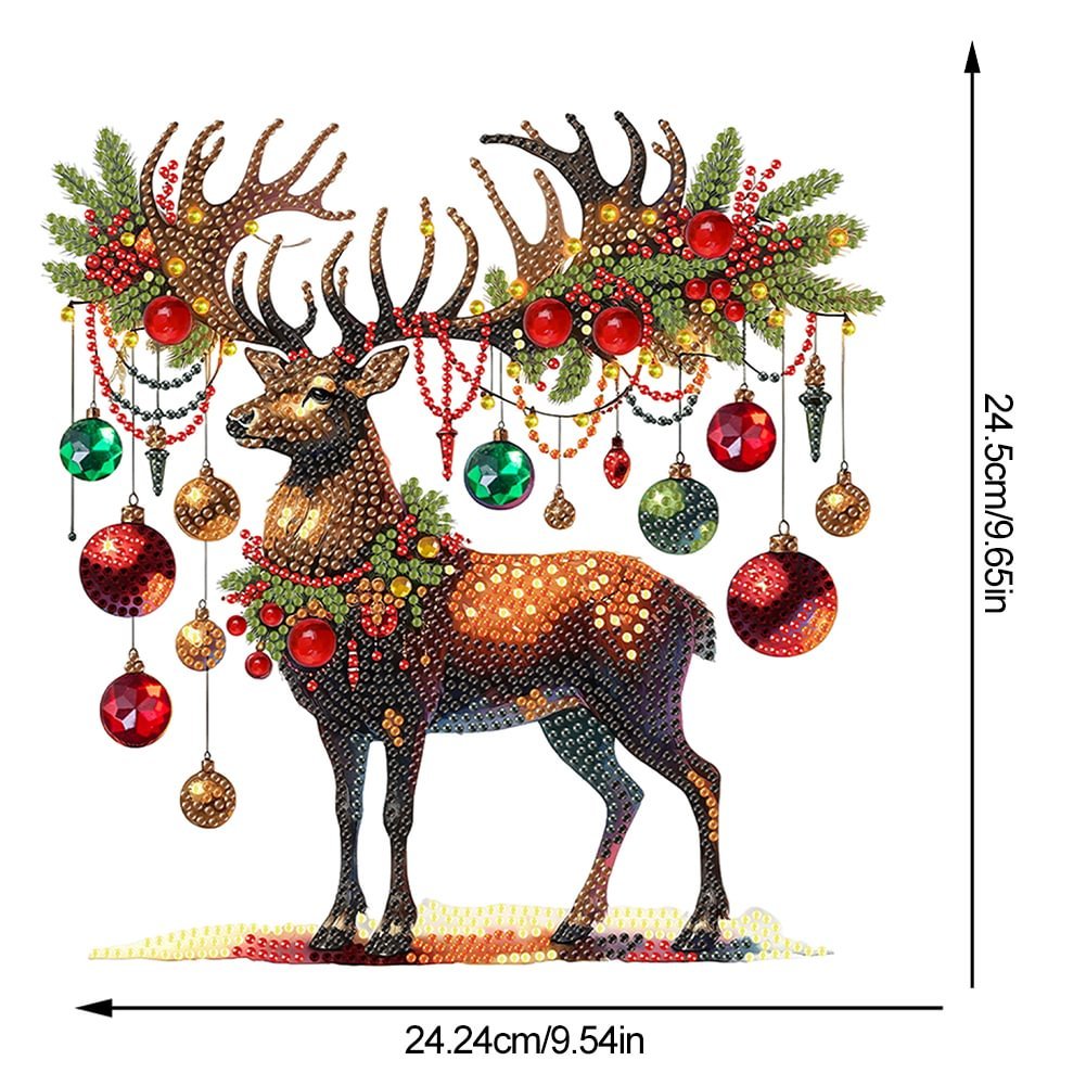 Diamond Painting Dot Acrylic Christmas Elk 5D DIY Craft Ornament