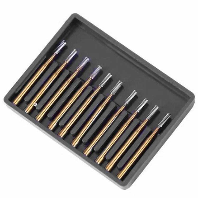 HighSpeed 10PCS dental Tungsten Steel carbide Burs FG Break Crown Metal Cutting carbide Burs FG 1957/1958 with Golden plating