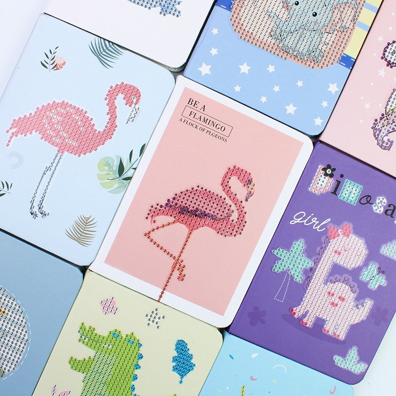 GF Cartoon Cute Animal Designs Rhinestone Painting Note Book A6 Diary DIY Diamond Painting Art Journal HardCover Notebook