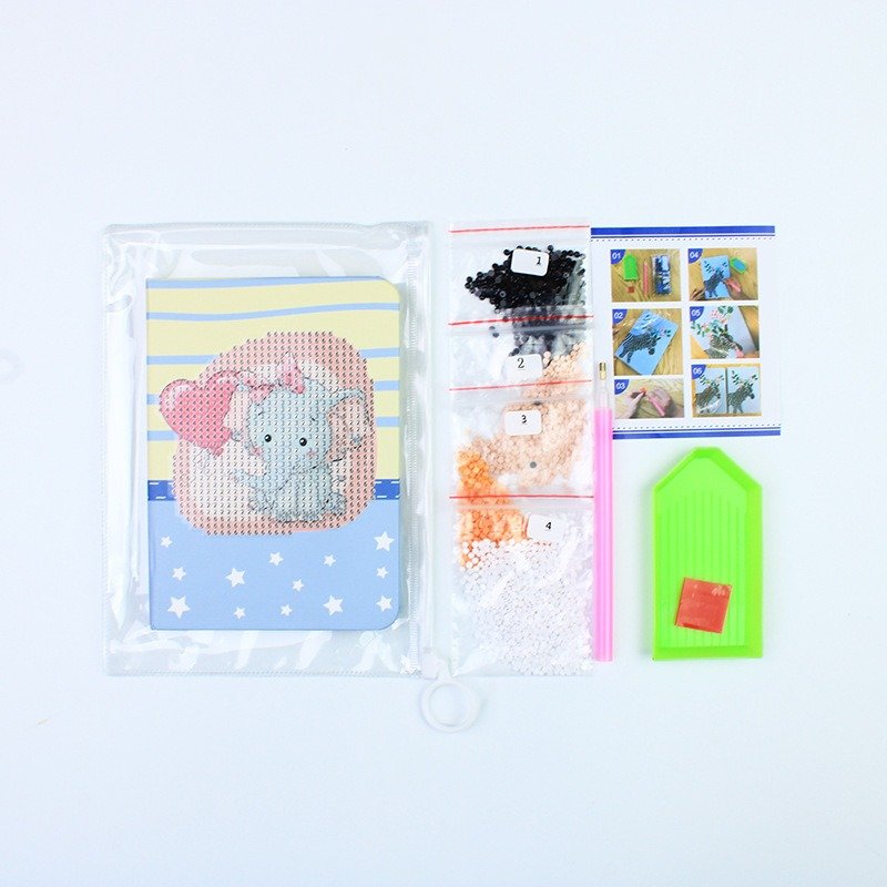 GF Cartoon Cute Animal Designs Rhinestone Painting Note Book A6 Diary DIY Diamond Painting Art Journal HardCover Notebook