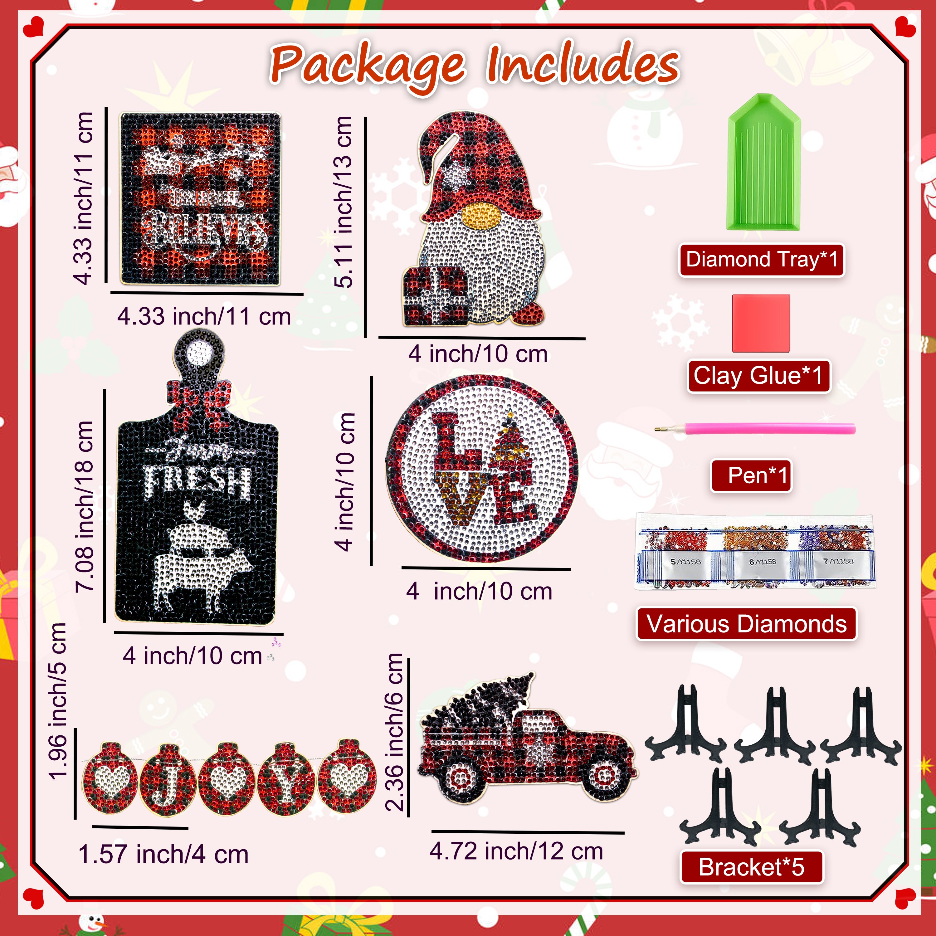 2024 New Listing 5d Diamond Painting Special Gifts Ornament Pendants Acrylic Diamond Crystal Celebration Pendants Desktop Decor