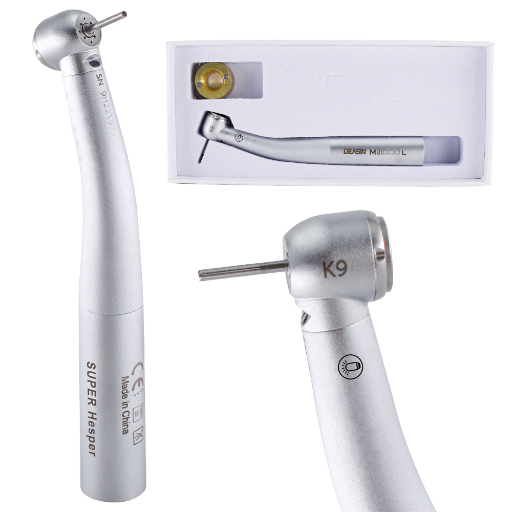 New Dental M9000L high speed handpiece Fiber Optic LED Turbine Handpiece For KV Coupler Stainless Steel Ceramic Bearing tool