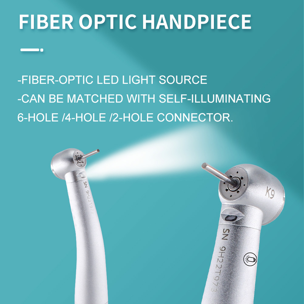 New Dental M9000L high speed handpiece Fiber Optic LED Turbine Handpiece For KV Coupler Stainless Steel Ceramic Bearing tool