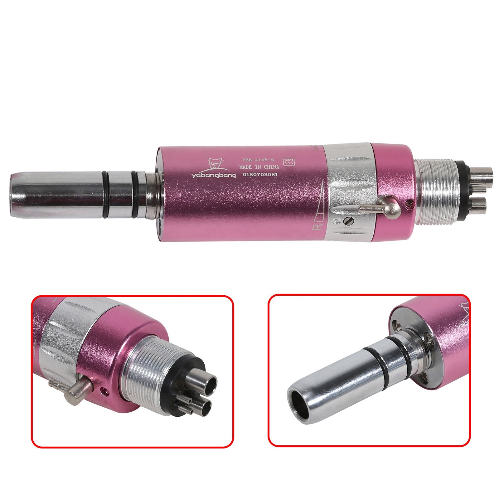 Hot Sale! NSK Style Dental 1:1 E-type External Spray Air Motor 4 Holes Slow/Low Speed Handpiece Pink