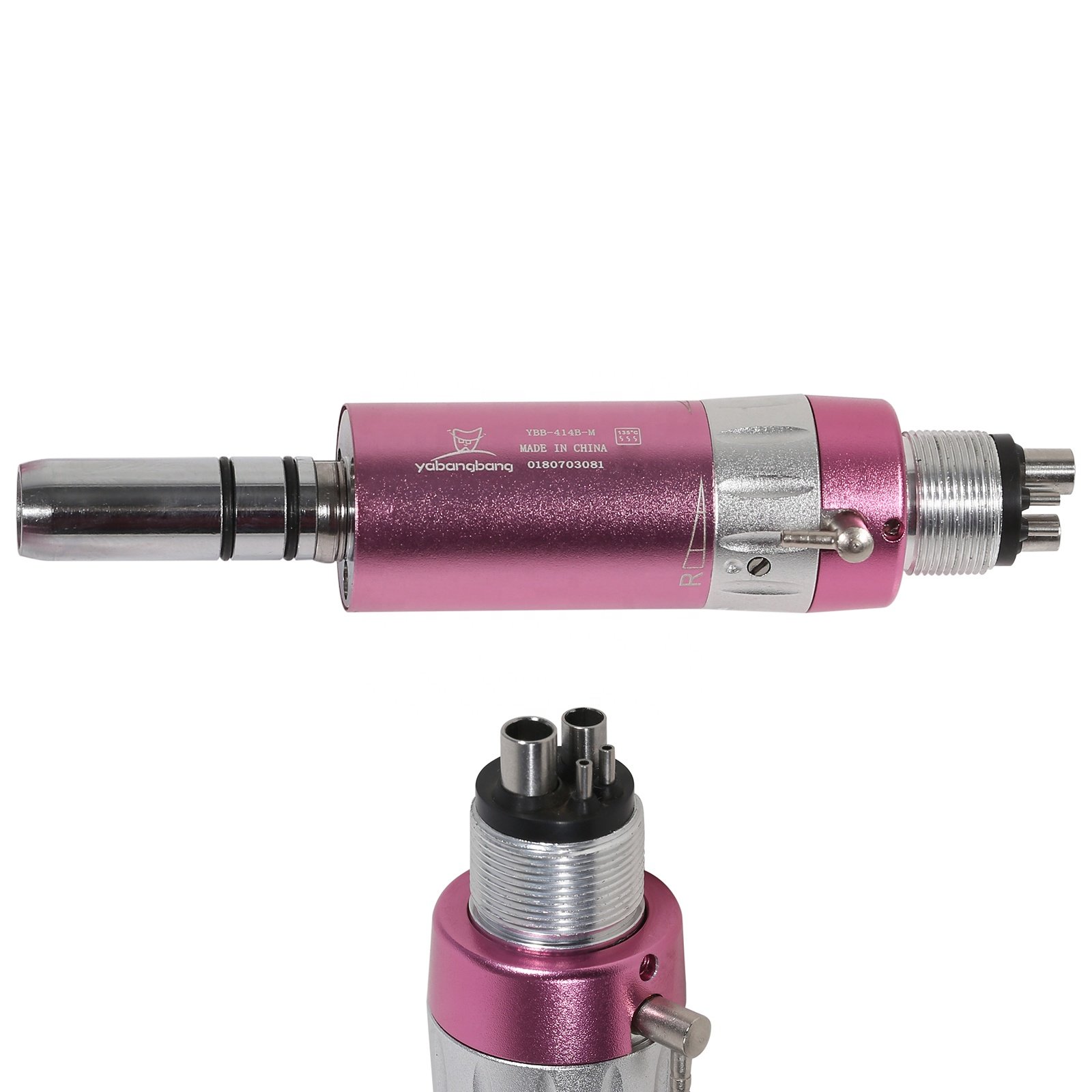 Hot Sale! NSK Style Dental 1:1 E-type External Spray Air Motor 4 Holes Slow/Low Speed Handpiece Pink